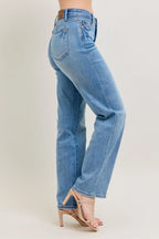 Judy Blue Mid-Rise Tummy Control Vintage Wash Straight Jeans