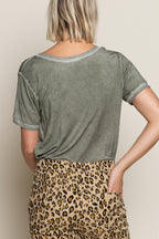 GIRLY BASIC KNIT POCKETED TOP