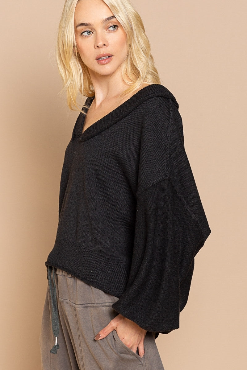 BLACK ACRYLIC SWEATER