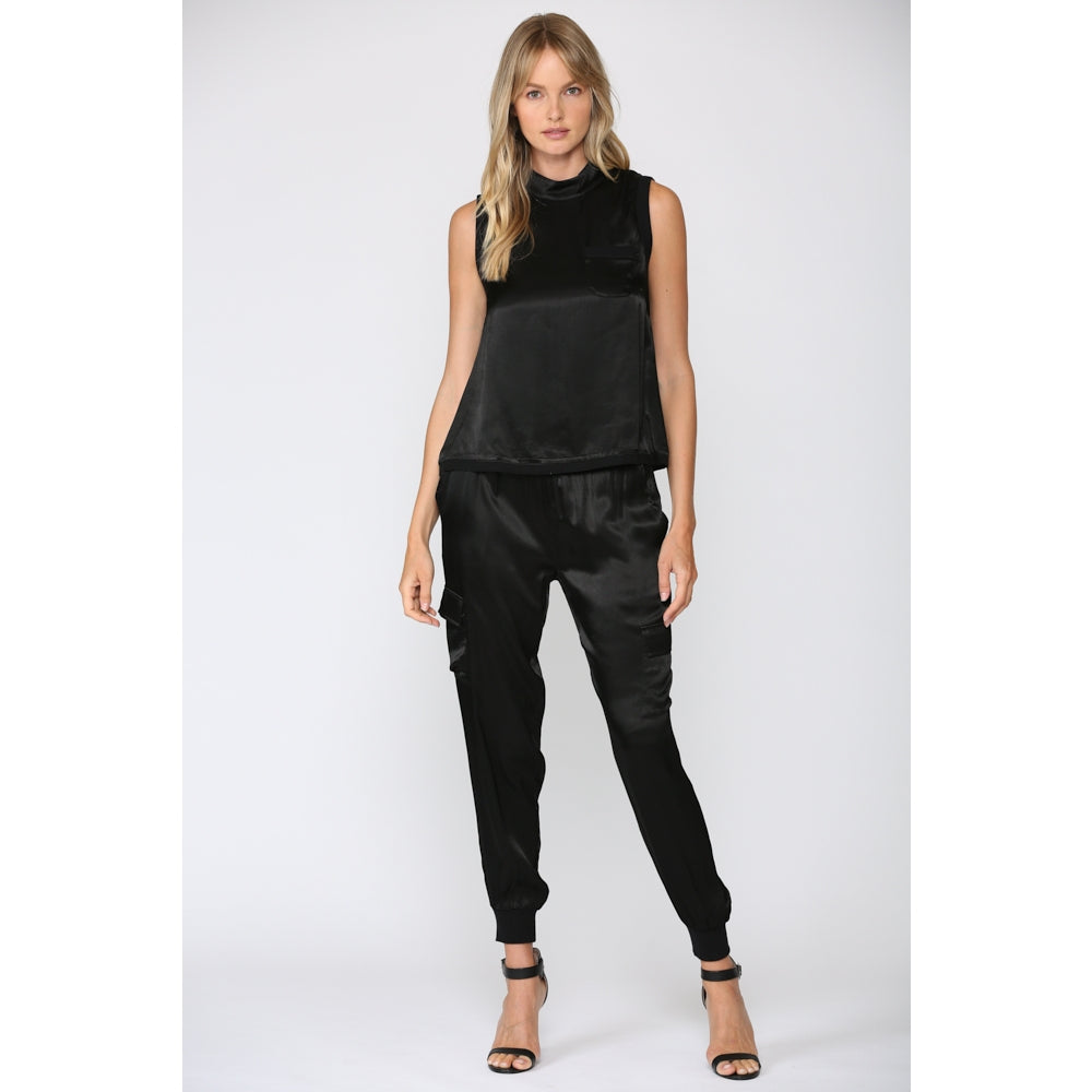 SATIN CARGO JOGGER PANTS