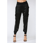 SATIN CARGO JOGGER PANTS