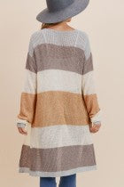 STRIPED OPEN CARDIGAN