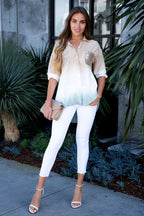 DIP DYE BUTTON DOWN TOP