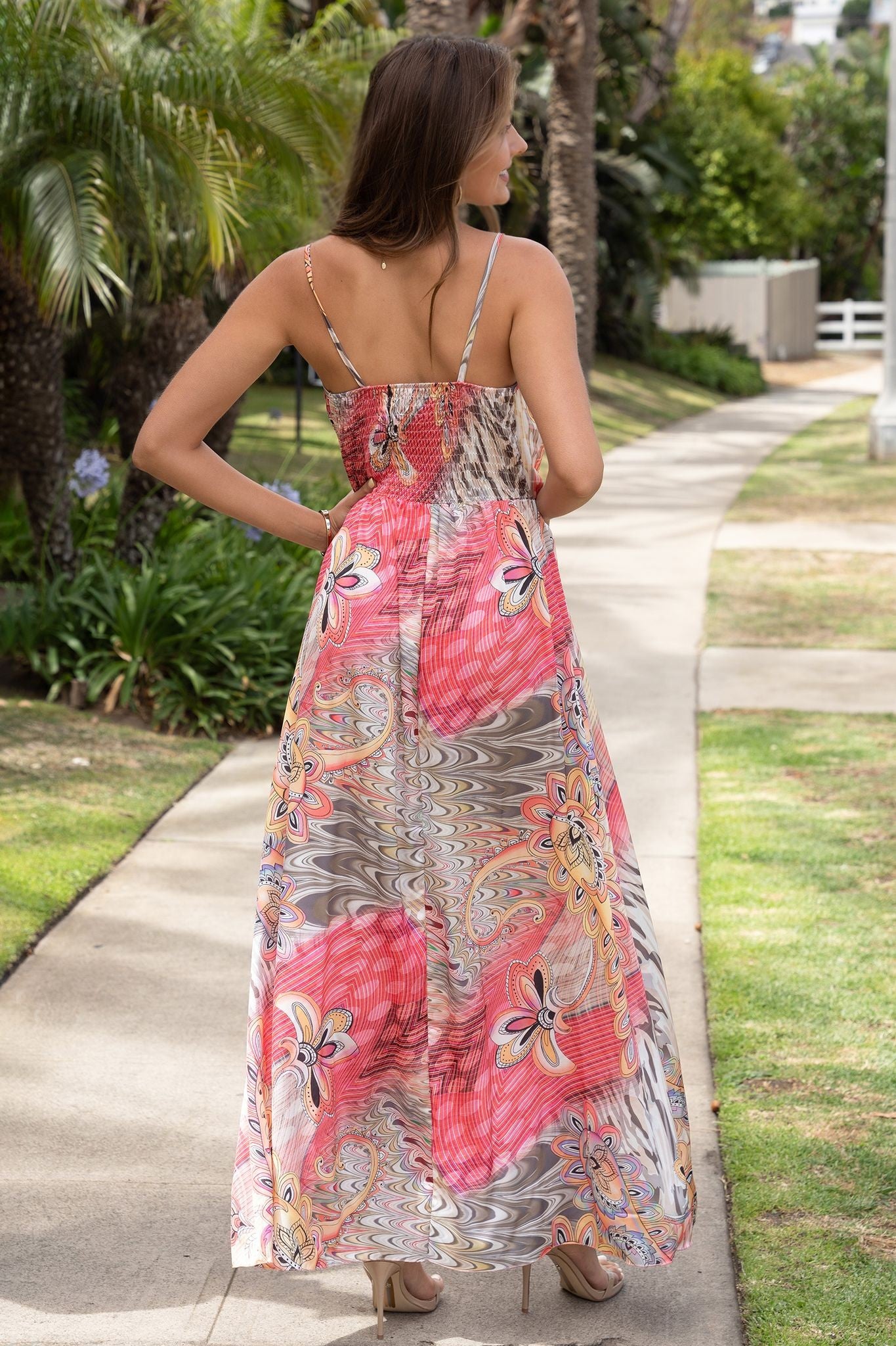 PAISLEY FLORAL V NECK SPAGHETTI STRAP