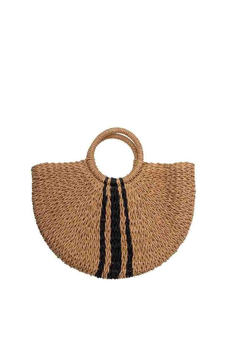 WOVEN DOME STRIPE HANDBAG