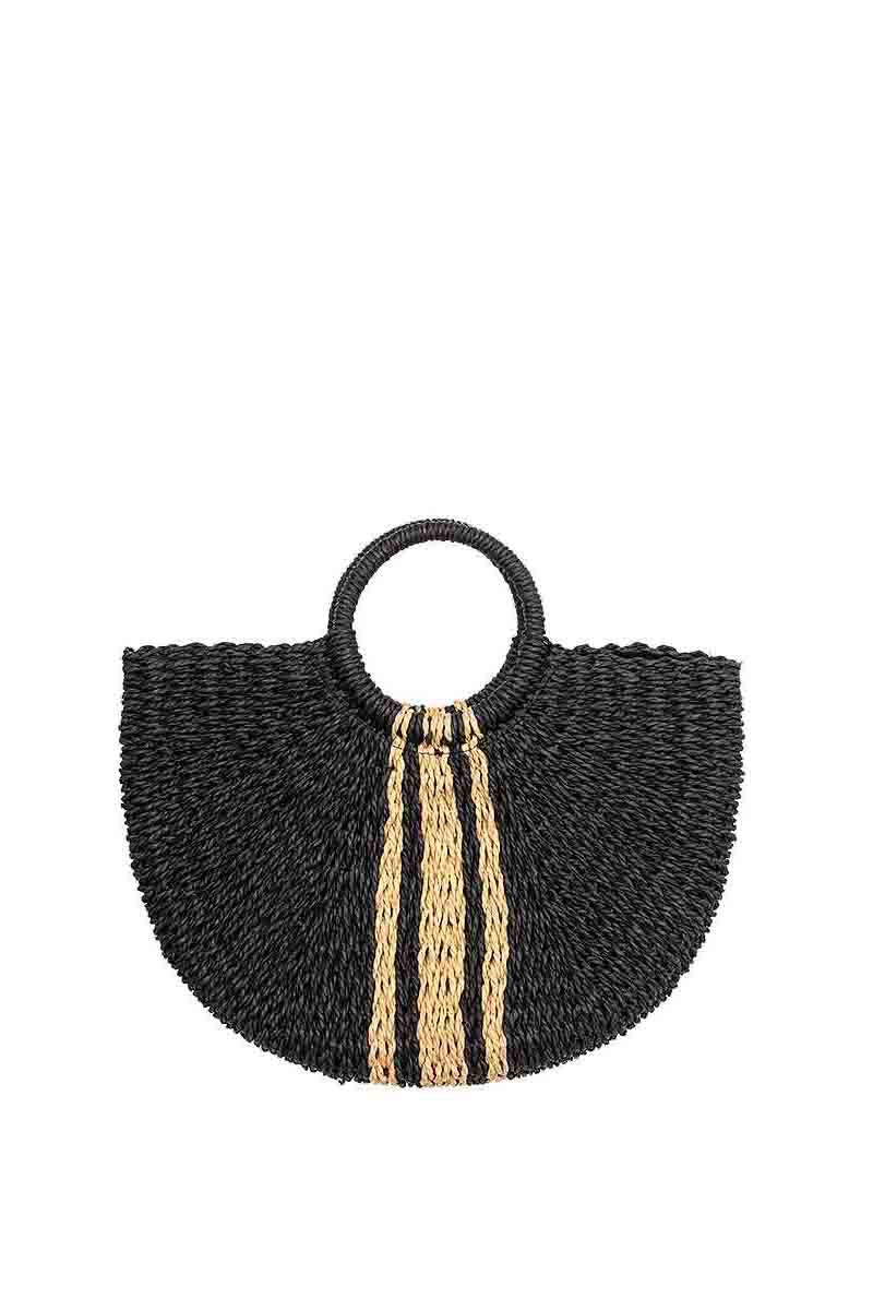 WOVEN DOME STRIPE HANDBAG