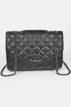 QUILTED FLAP CHAIN SHOULDER BAG