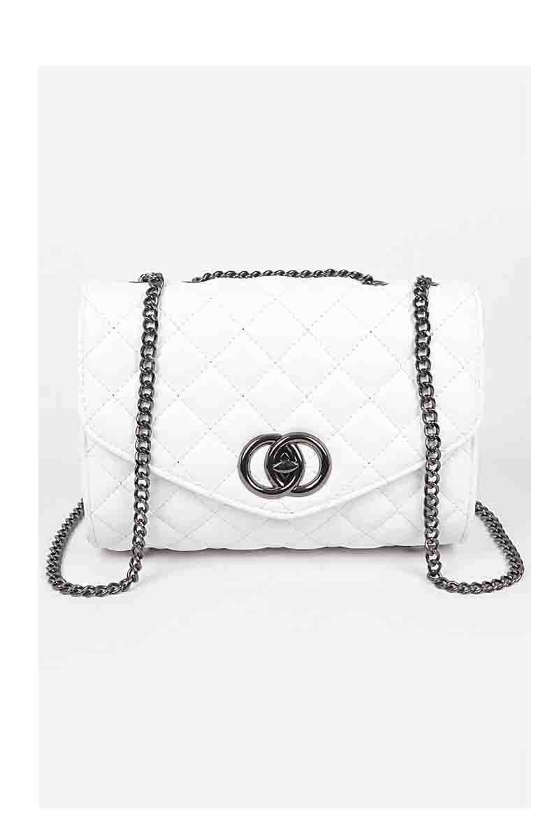 QUILTED FLAP CHAIN SHOULDER BAG