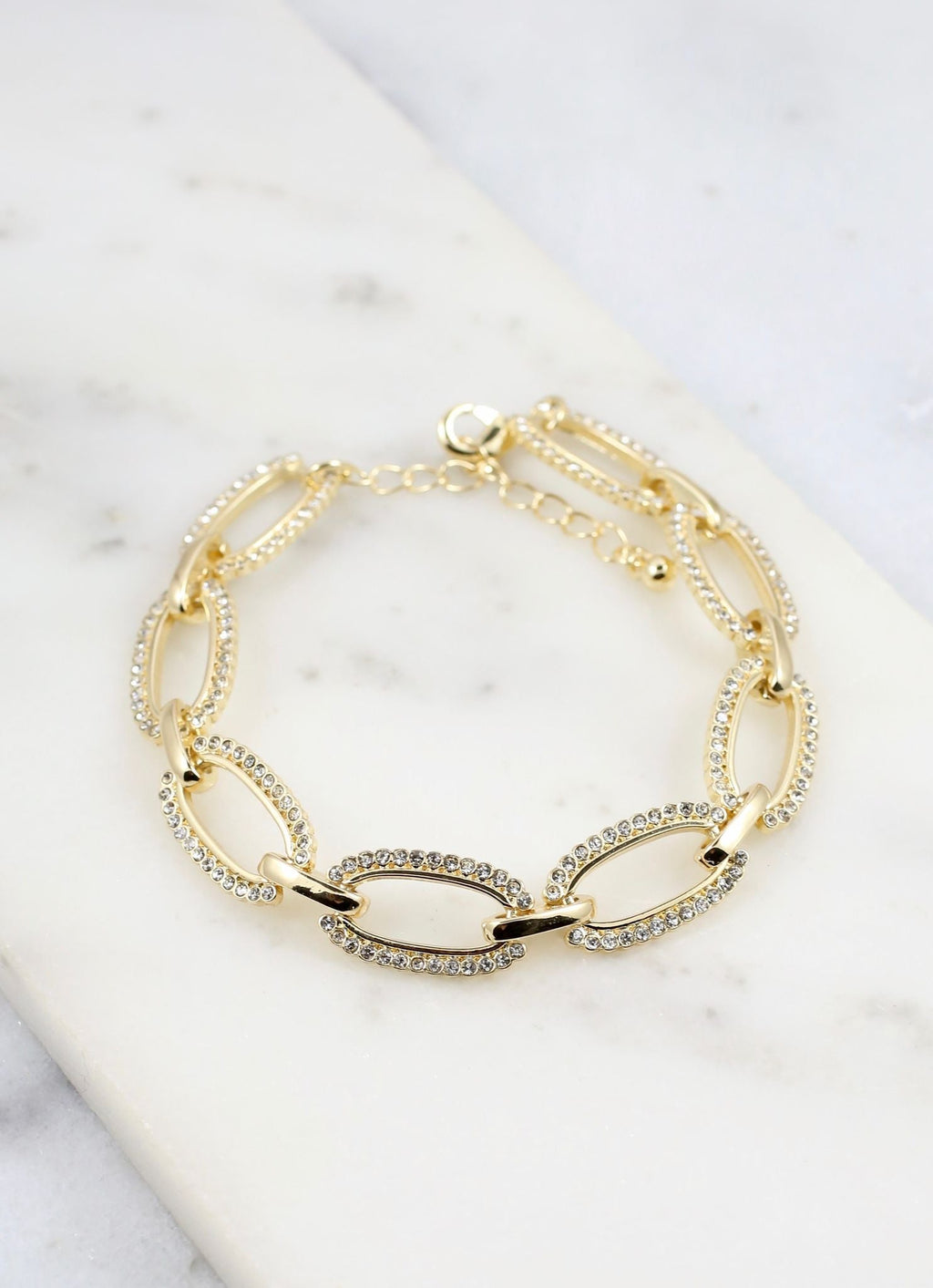 STEEN CZ LINK BRACELET-GOLD