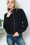 ZIP UP SWEATER JACKET- 2 COLORS