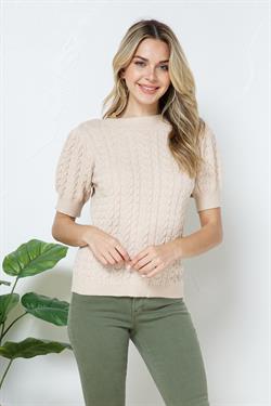 SHORT SLEEVE SWEATER