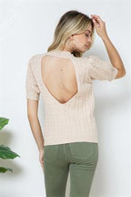 SHORT SLEEVE SWEATER