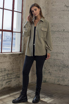 SUNSET FLEECE SHIRT JACKET BLACK/OLIVE