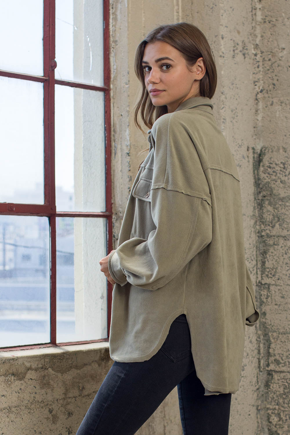 SUNSET FLEECE SHIRT JACKET BLACK/OLIVE