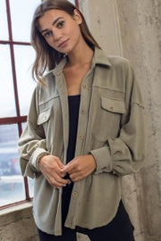 SUNSET FLEECE SHIRT JACKET BLACK/OLIVE
