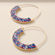 FLORAL PRINT HOOP EARRINGS