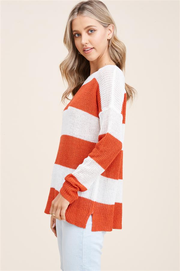 STRIPED PULLOVER SWEATER