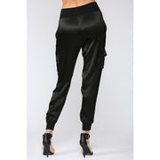 SATIN CARGO JOGGER PANTS