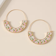 FLORAL PRINT HOOP EARRINGS