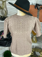 SHORT SLEEVE SWEATER