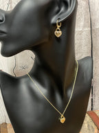 GOLD HEARTS PAVE' NECKLACE