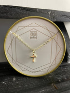GOLD SOLID CROSS NECKLACE