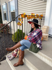 PLAID SCARVES PINK