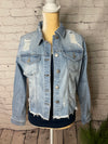 DISTRESSED VINTAGE FRAYED HEM JACKET