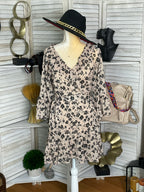 FLORAL RUFFLE DETAIL DRESS