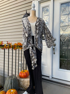 ANIMAL PRINT TIE FRONT PLUS CARDIGAN