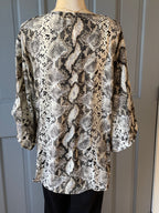 ANIMAL PRINT TIE FRONT PLUS CARDIGAN