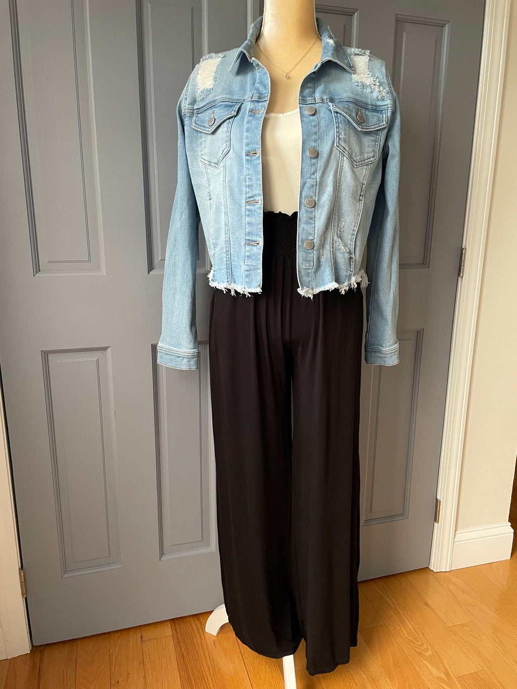 SMOCKED STRAIGHT LEG PANTS