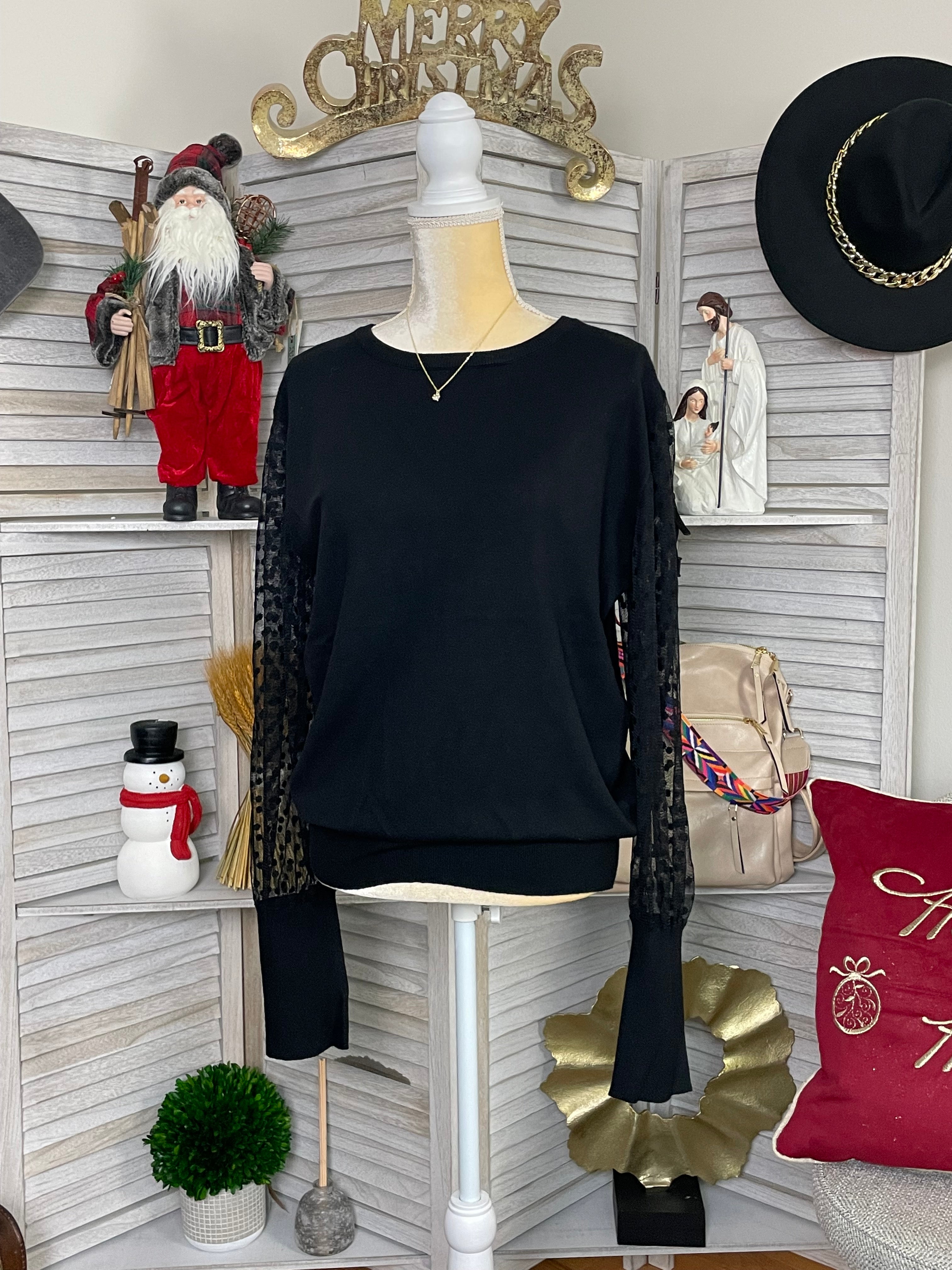 POLKA DOT CREW NECK SWEATER