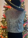 SEQUINS SLEEVELESS TOP