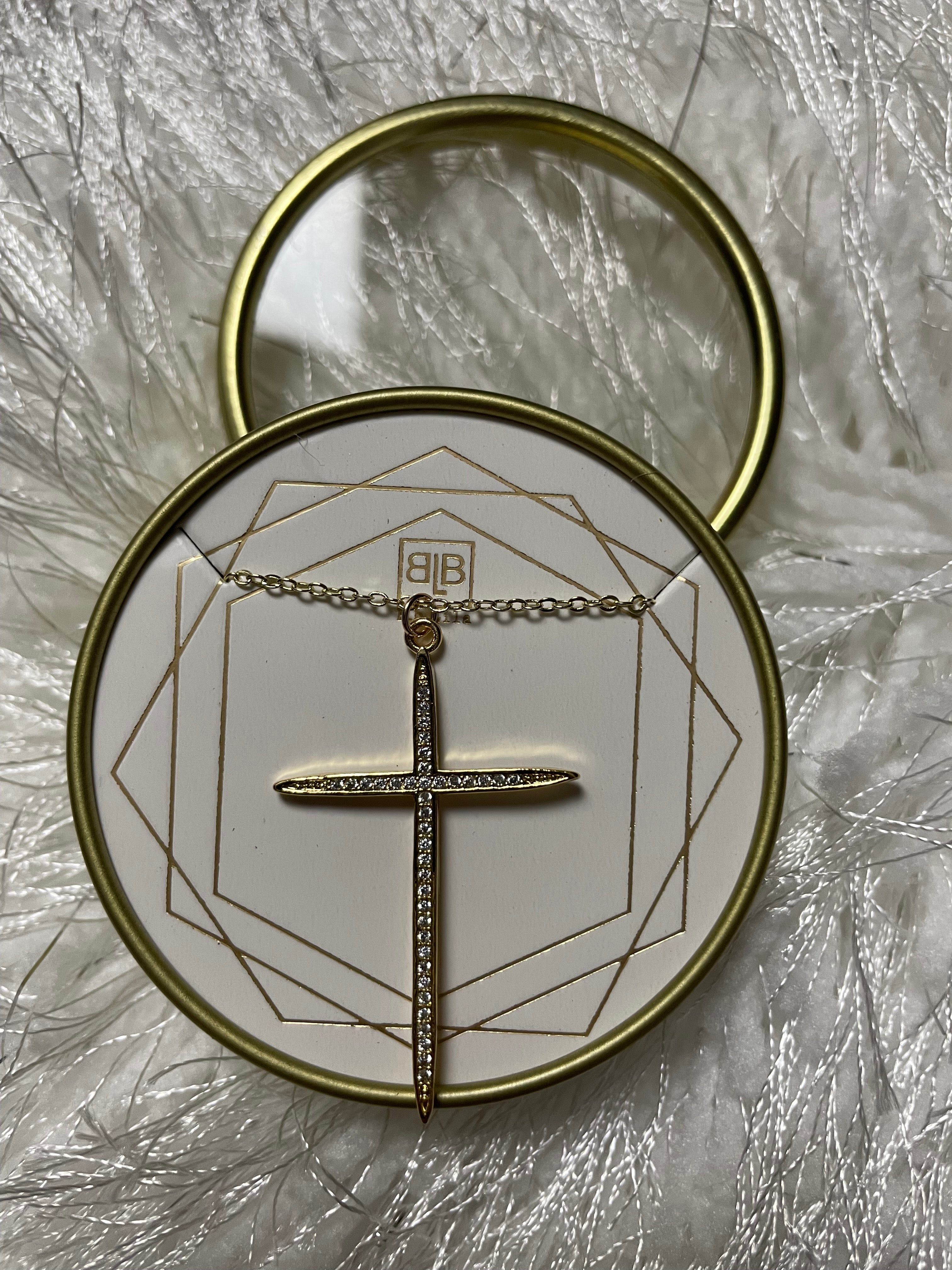 PRINCE CROSS NECKLACE GOLD/SILVER