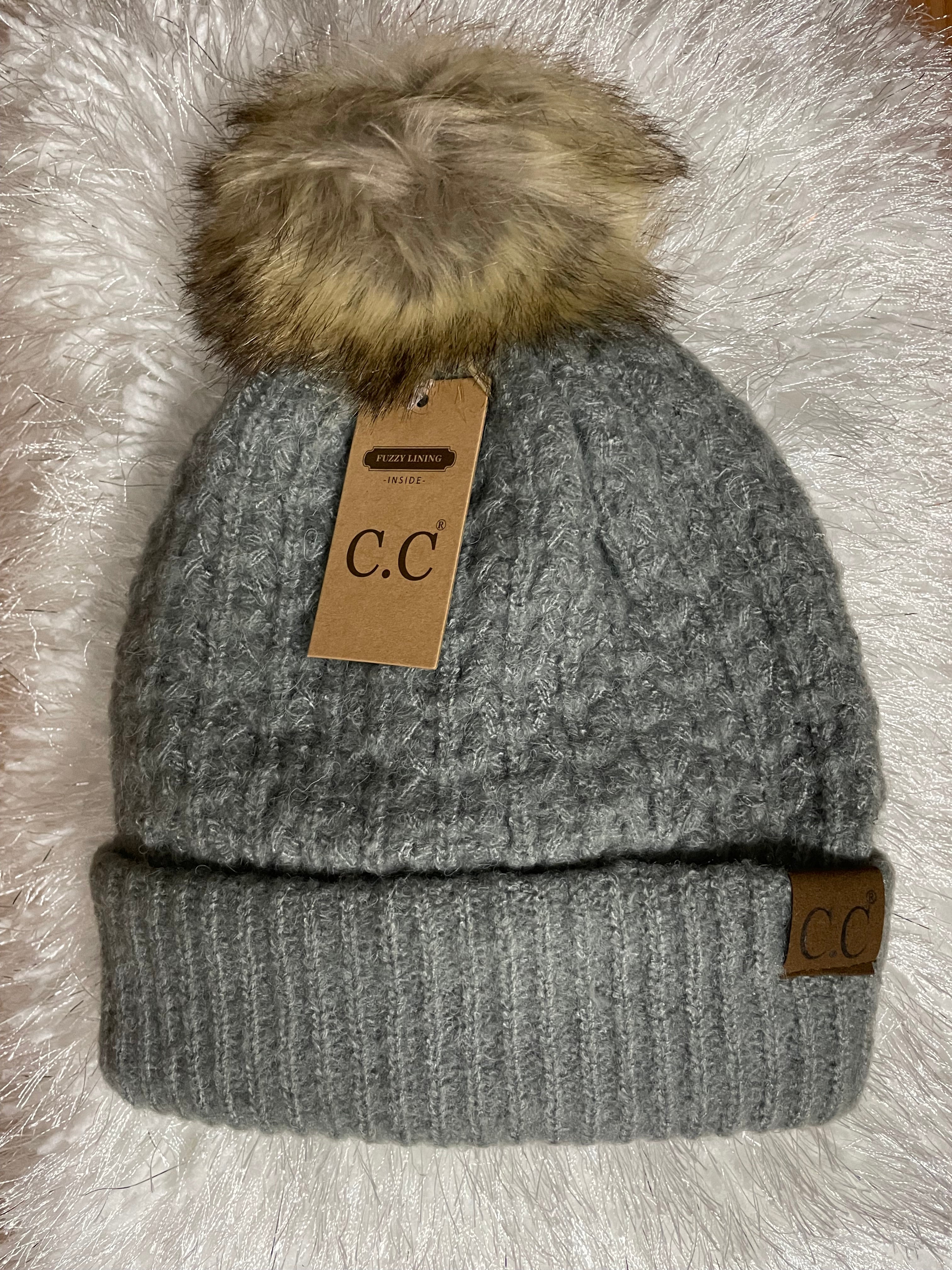 C.C. BEANIE W/POM