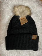 C.C. BEANIE W/POM