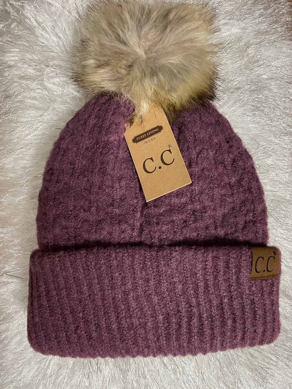 C.C. BEANIE W/POM