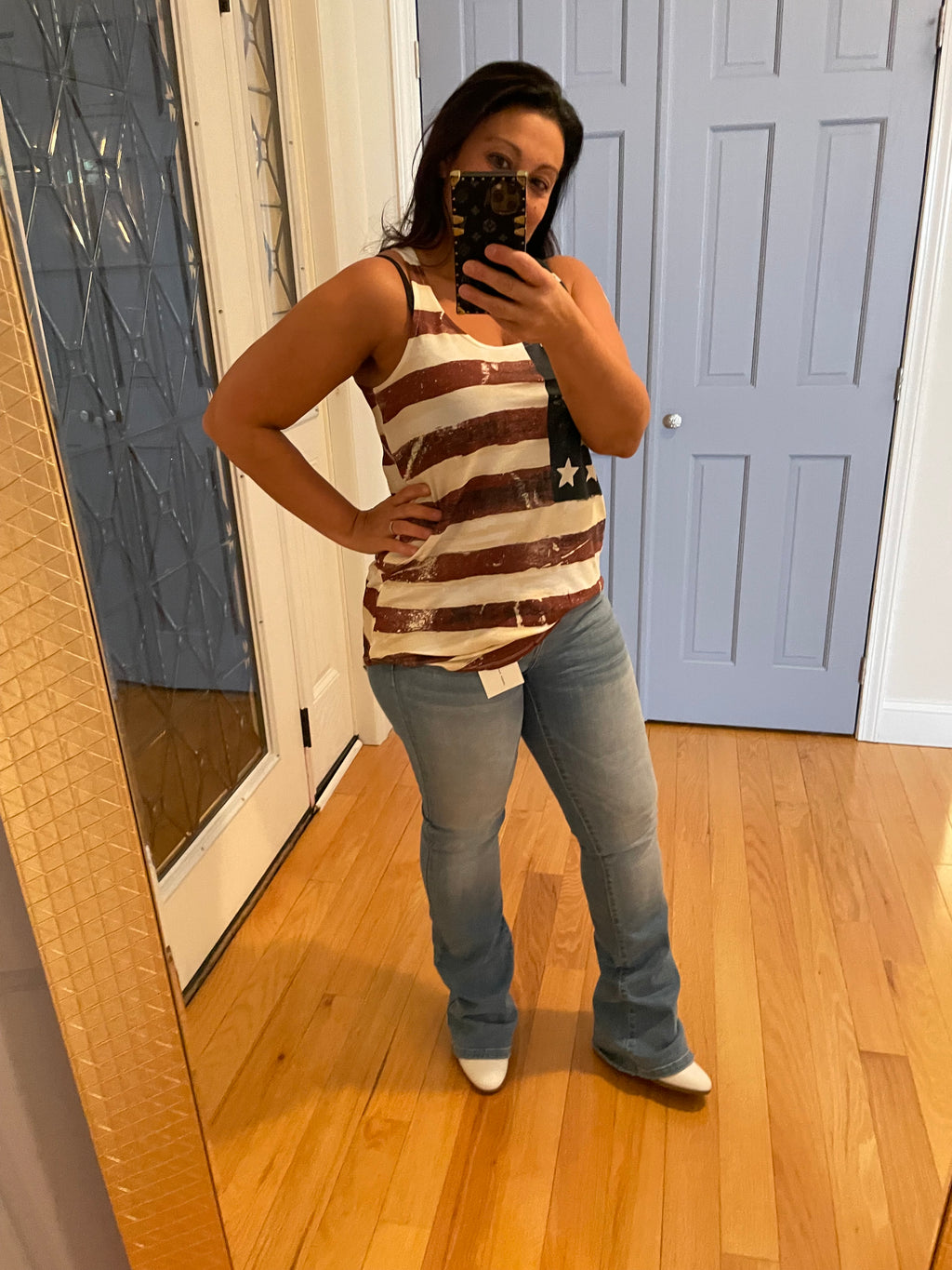 MID-RISE BOOT CUT DENIM PANTS