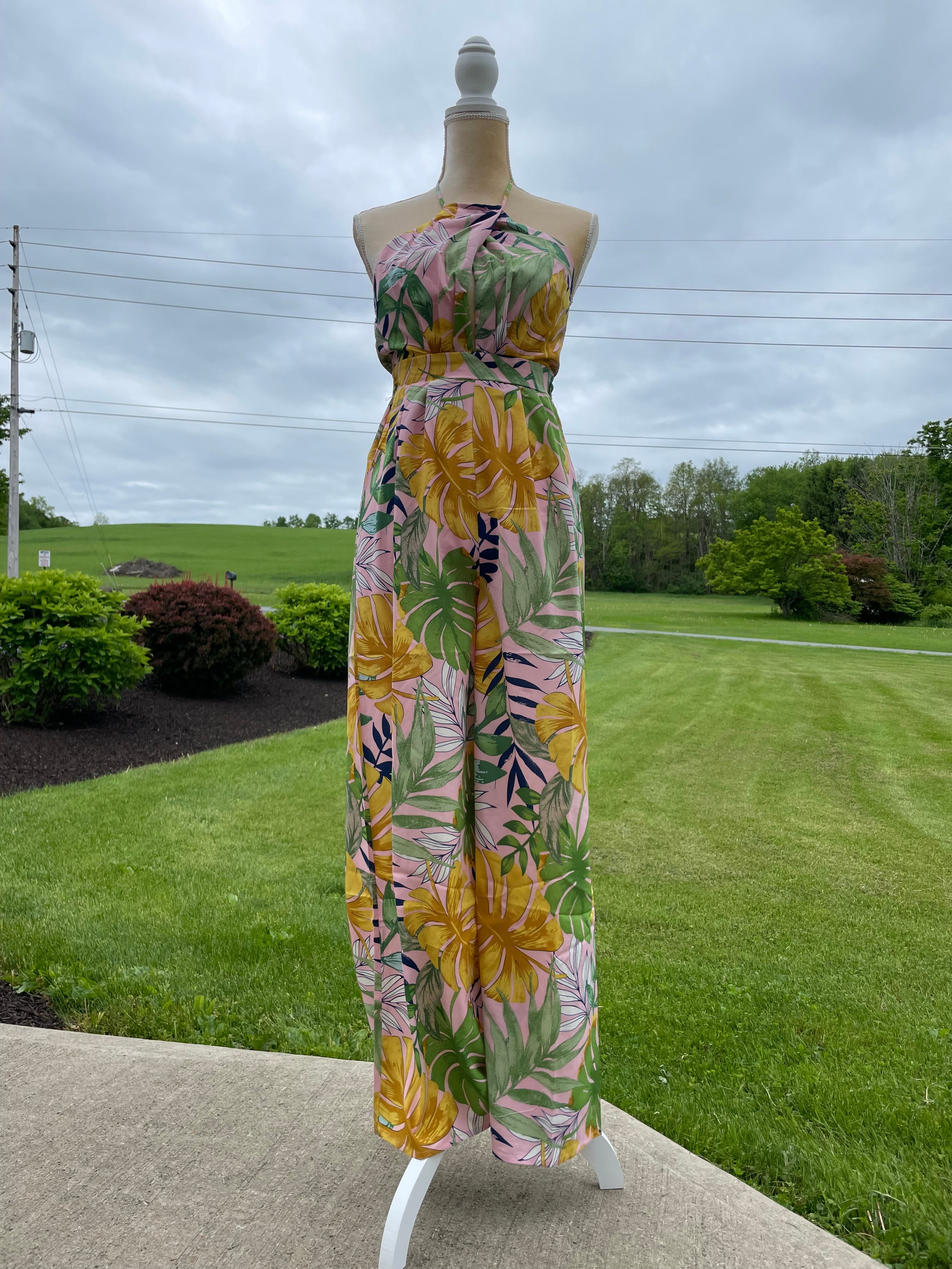 TROPICAL PRINT JUMPSUIT