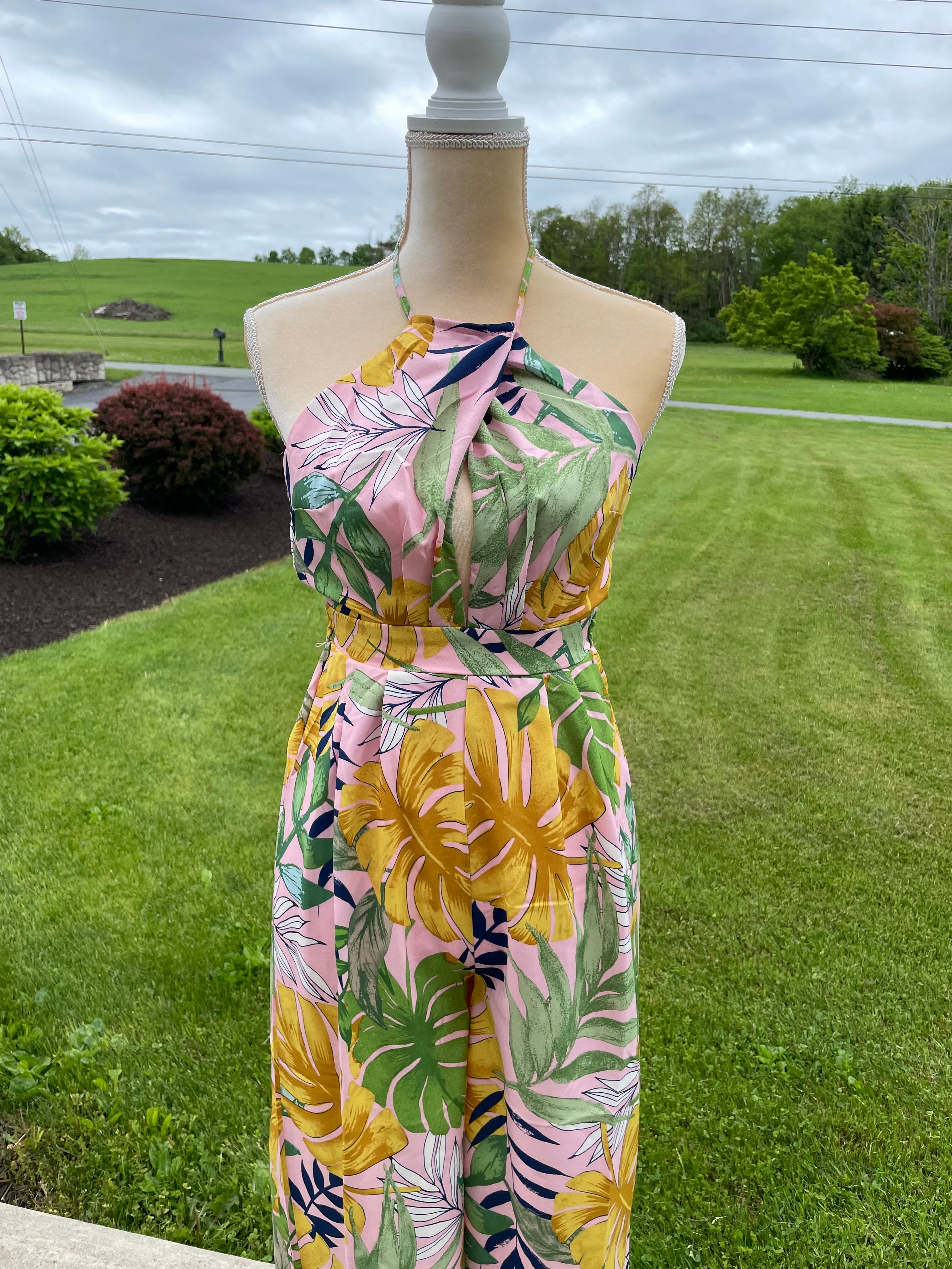 TROPICAL PRINT JUMPSUIT