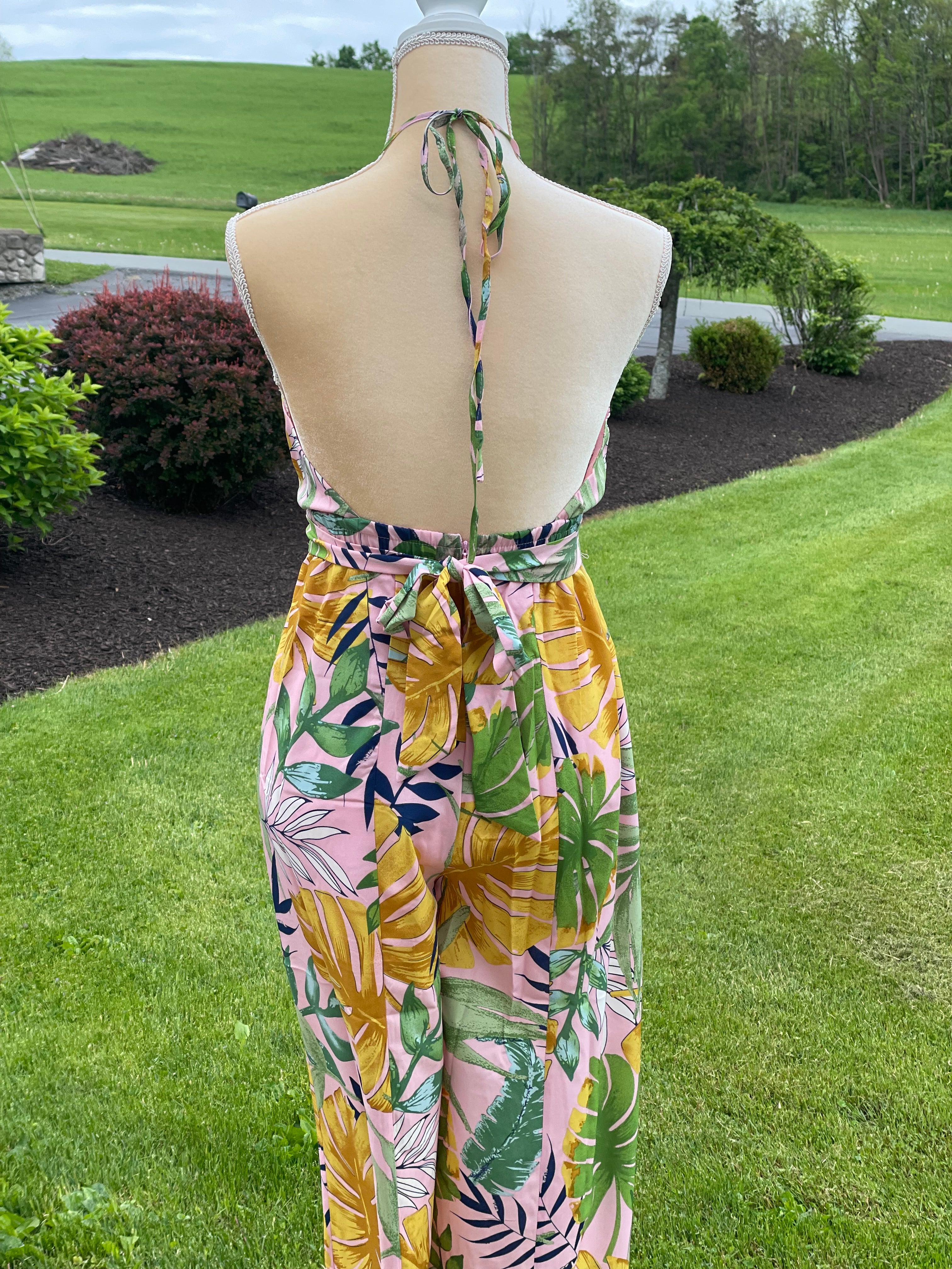 TROPICAL PRINT JUMPSUIT