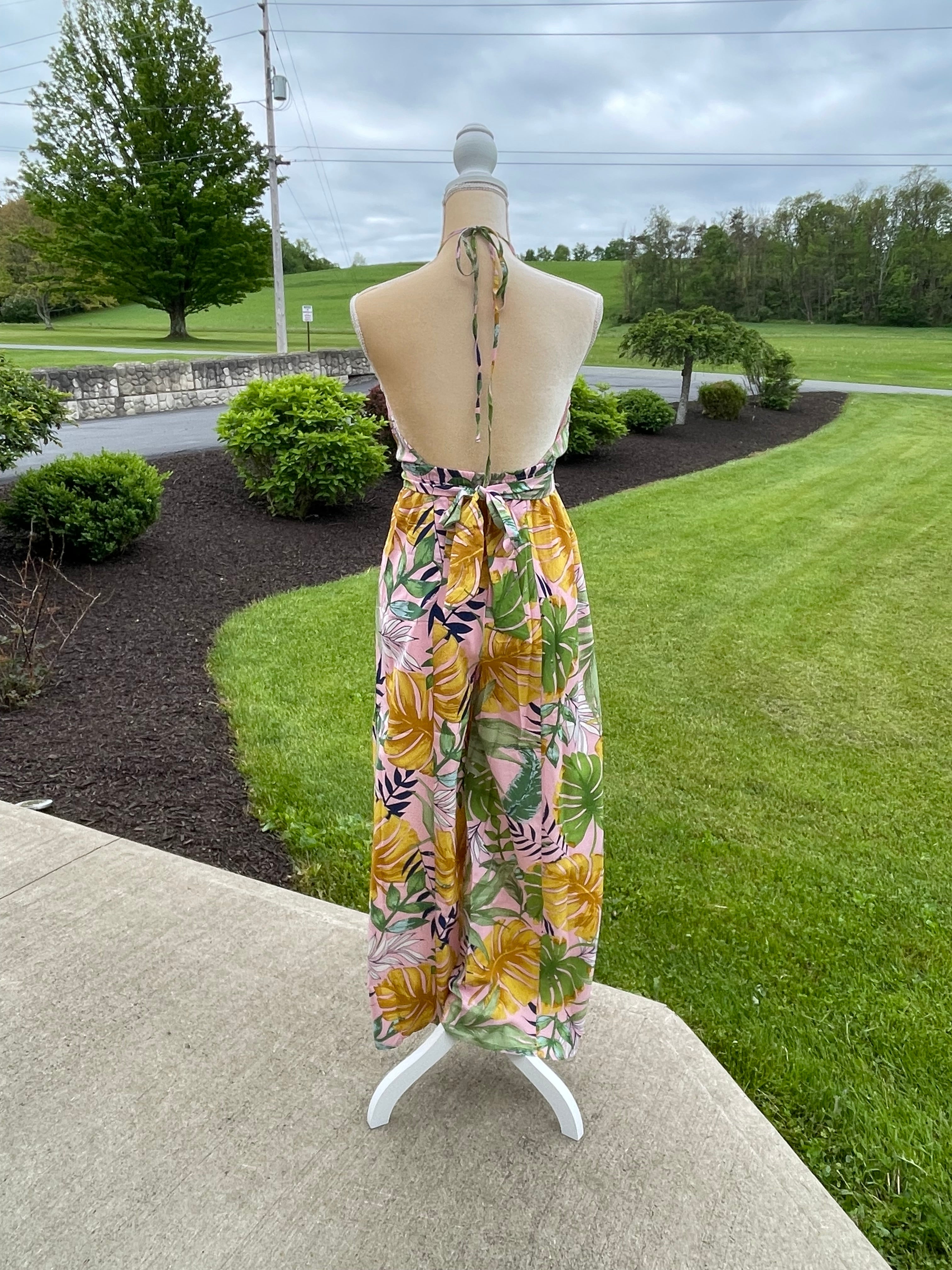 TROPICAL PRINT JUMPSUIT