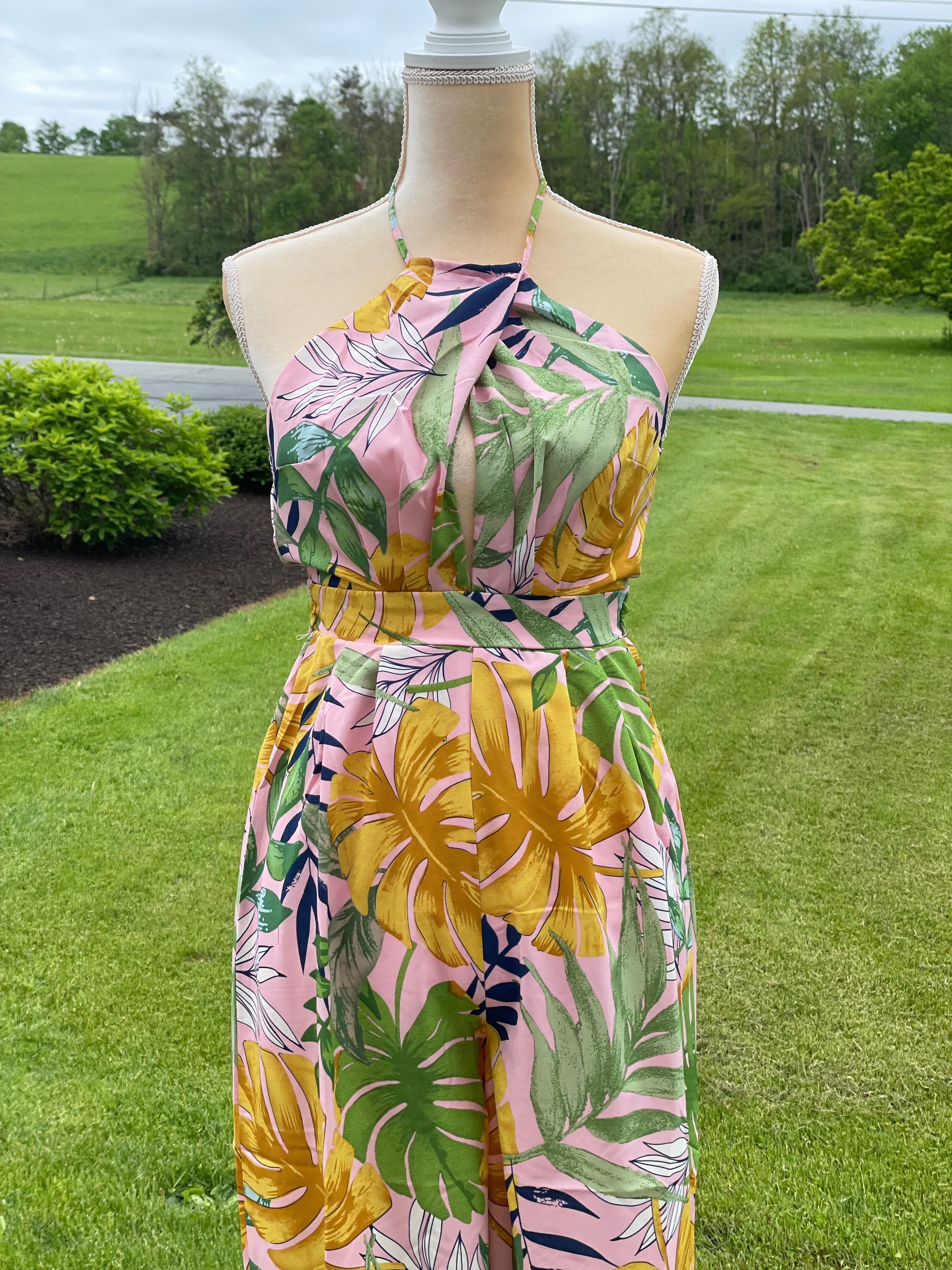 TROPICAL PRINT JUMPSUIT