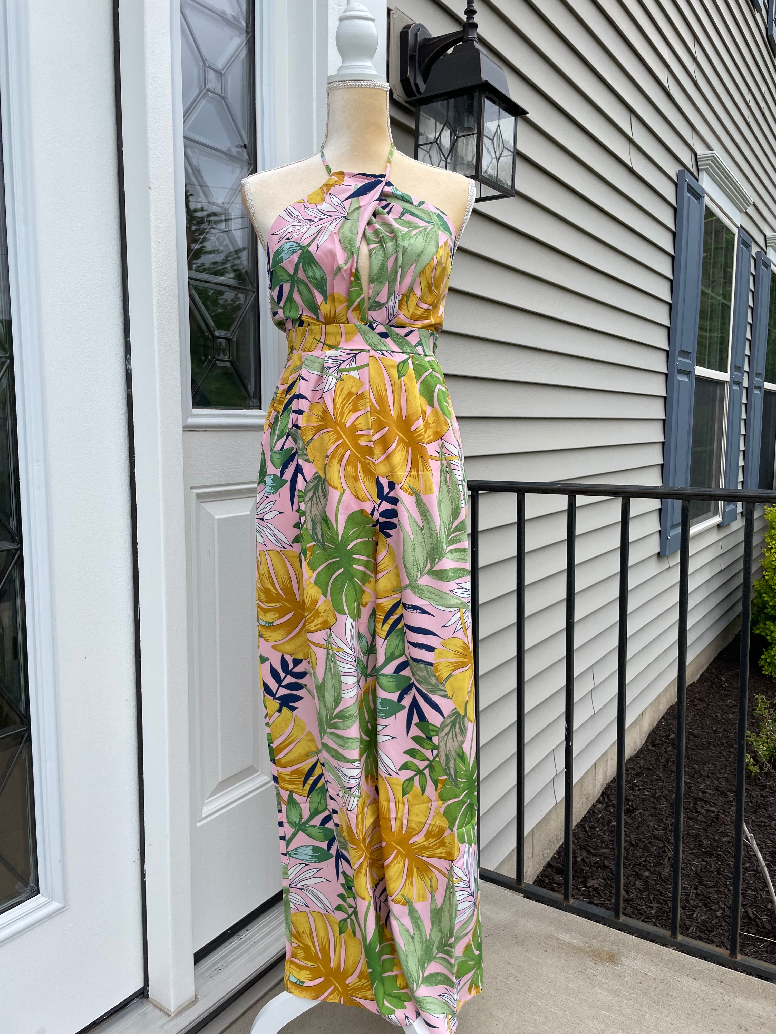 TROPICAL PRINT JUMPSUIT