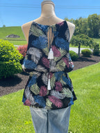 TROPICAL PRINTED HALTER NECK TOP