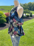TROPICAL PRINTED HALTER NECK TOP