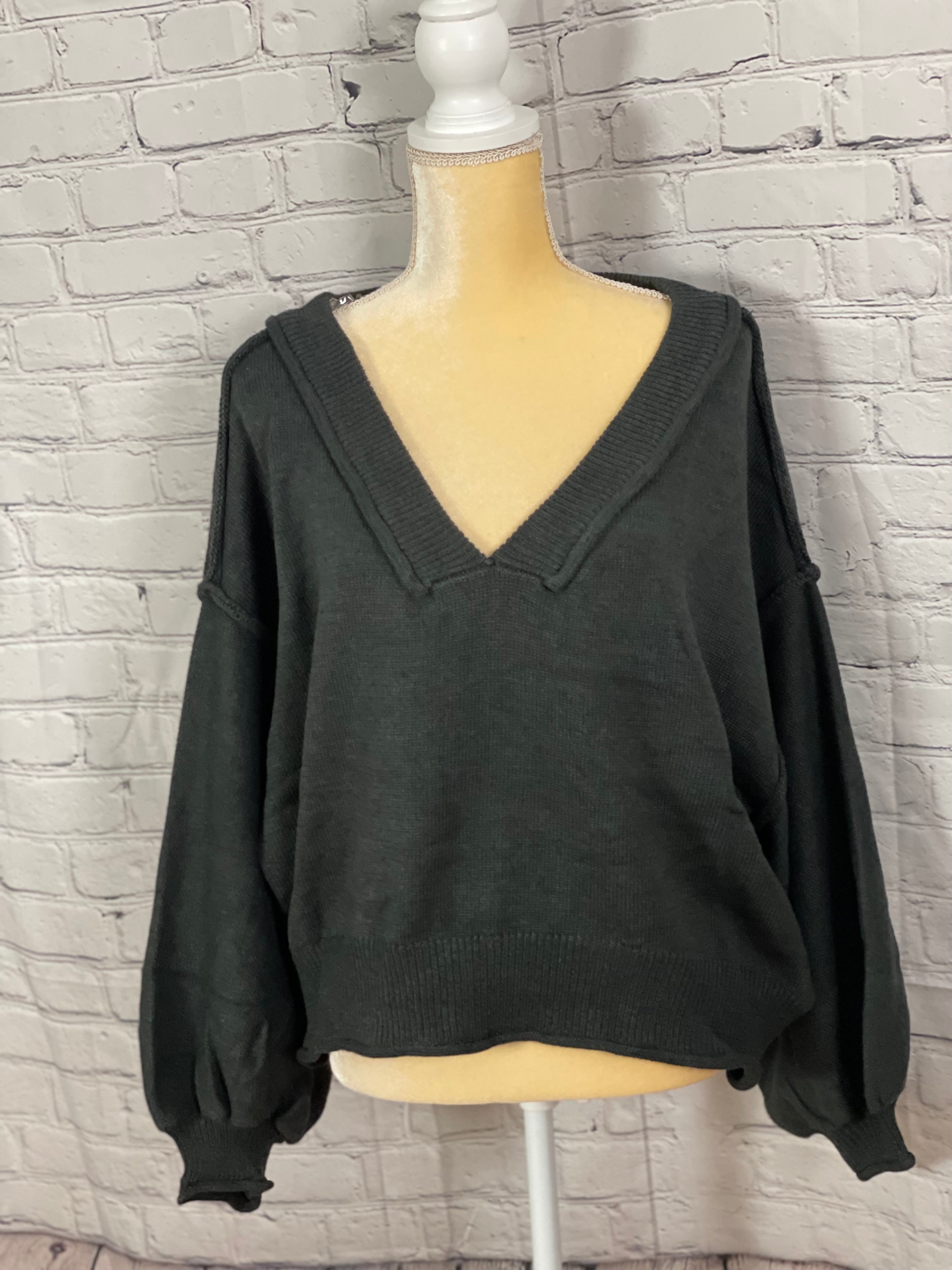 BLACK ACRYLIC SWEATER