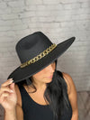 FEDORA HAT BLACK/RED