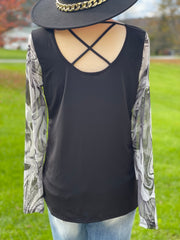 SHEER SLEEVE TOP